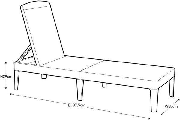 Tumbona Jardin Jaipur 187x58xh29 Grafito